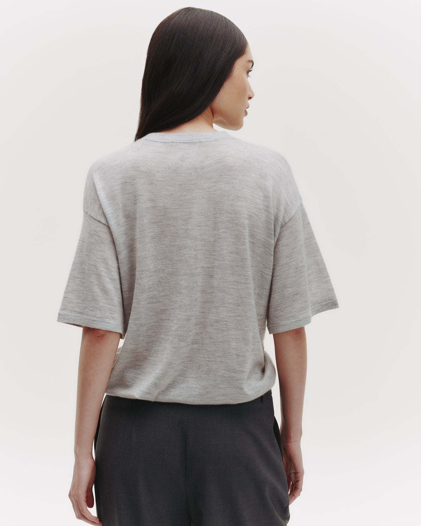 TWP Foggy Knit Big Boy Tee in Skye Cashmere view 3