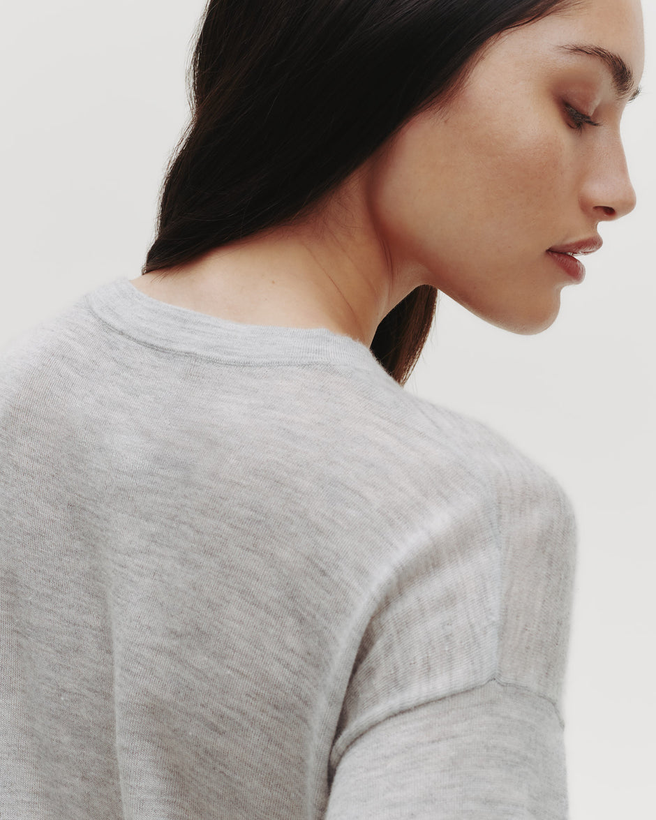 TWP Foggy Knit Big Boy Tee in Skye Cashmere view 4