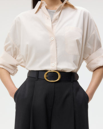 TWP Midnight Wide Belt in Leather view 2
