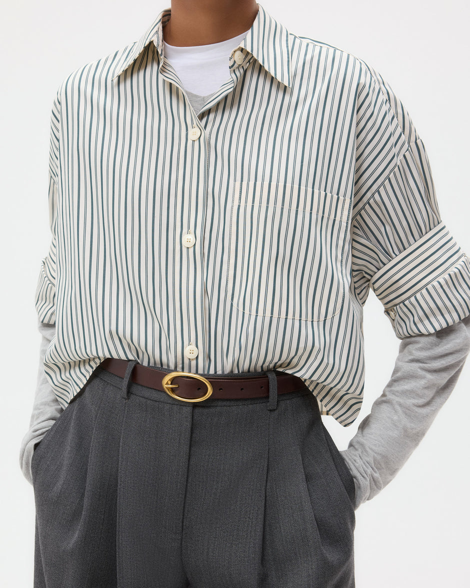 TWP Dakota Narrow Belt in Leather view 2