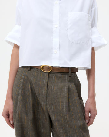 TWP Mink Narrow Belt in Leather view 2