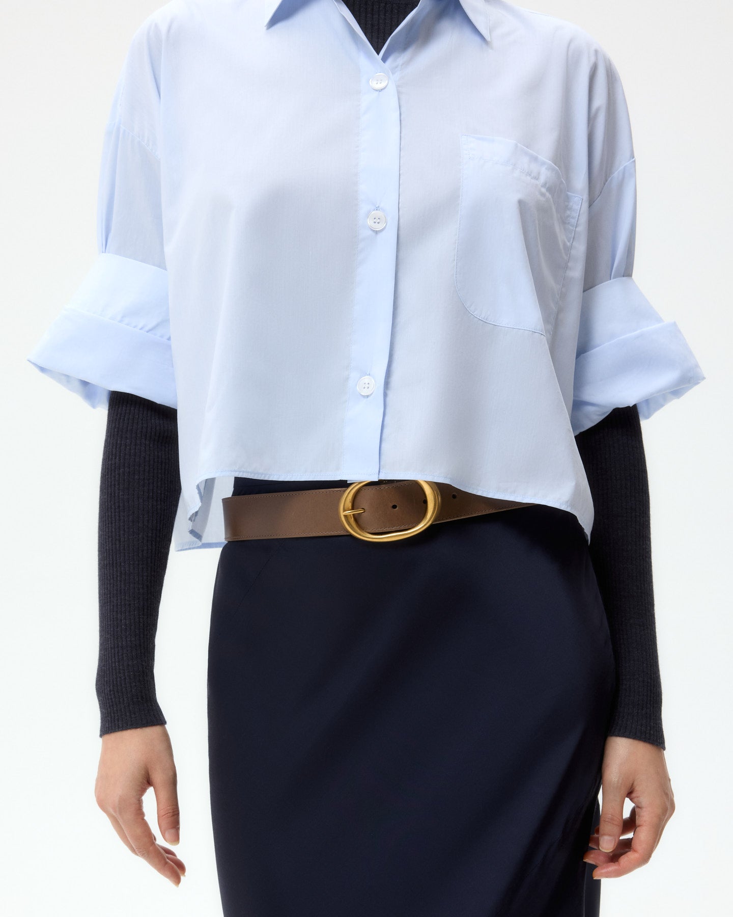 TWP Mink Wide Belt in Leather view 3