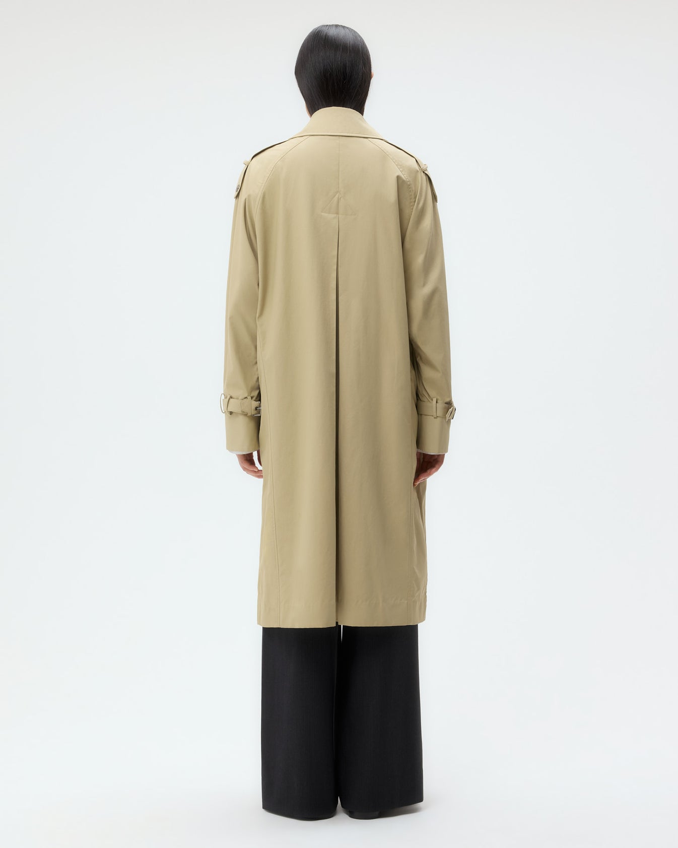 TWP Olive Long Bogie Coat in Waterproof Canvas view 5