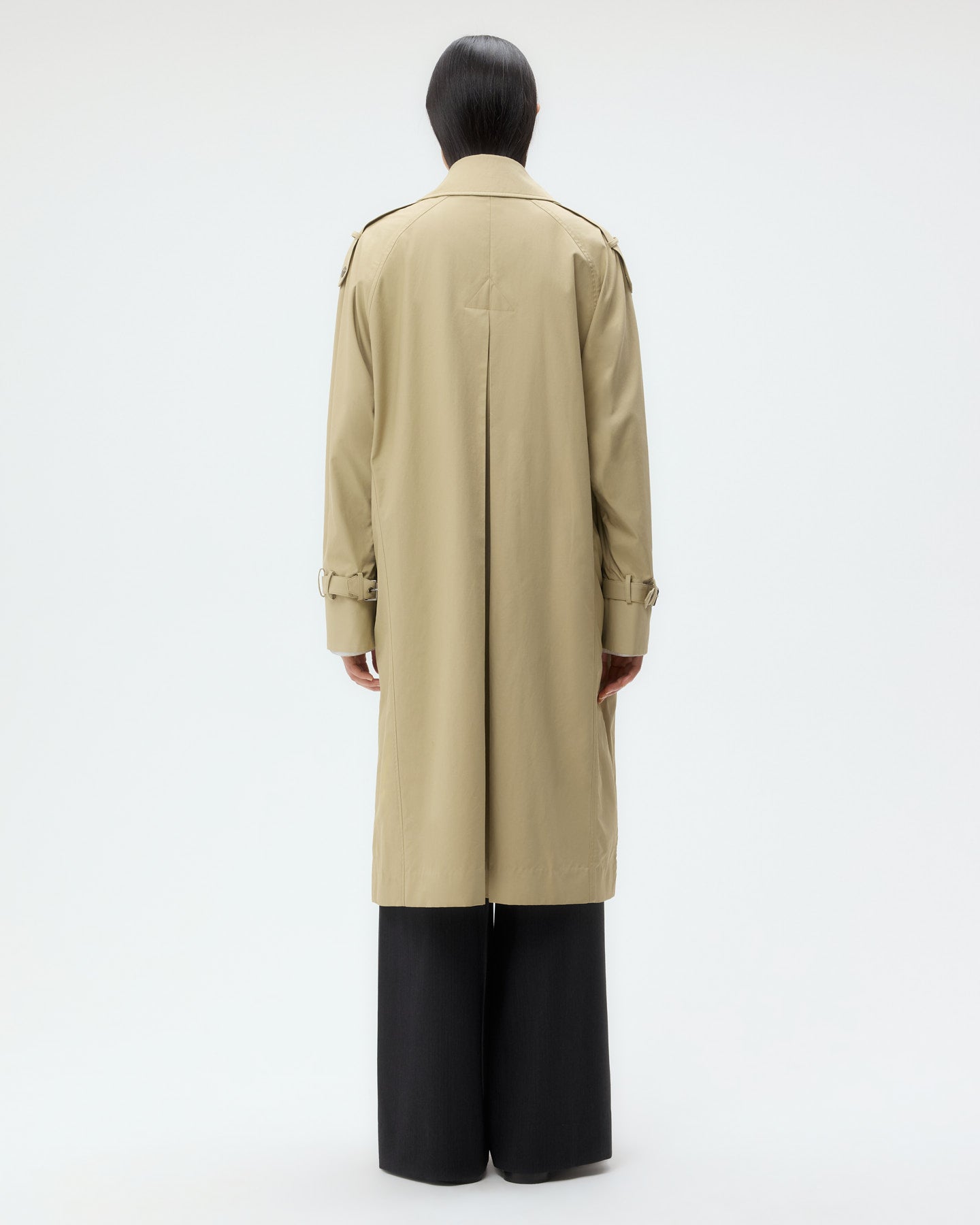 TWP Olive Long Bogie Coat in Waterproof Canvas view 5