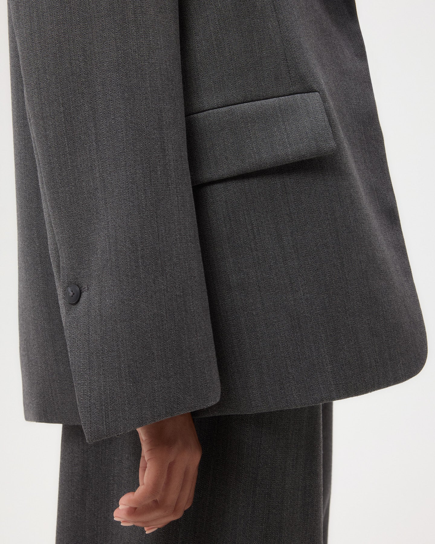 TWP Medium heather grey Jillian Blazer in Structured Wool Suiting view 4