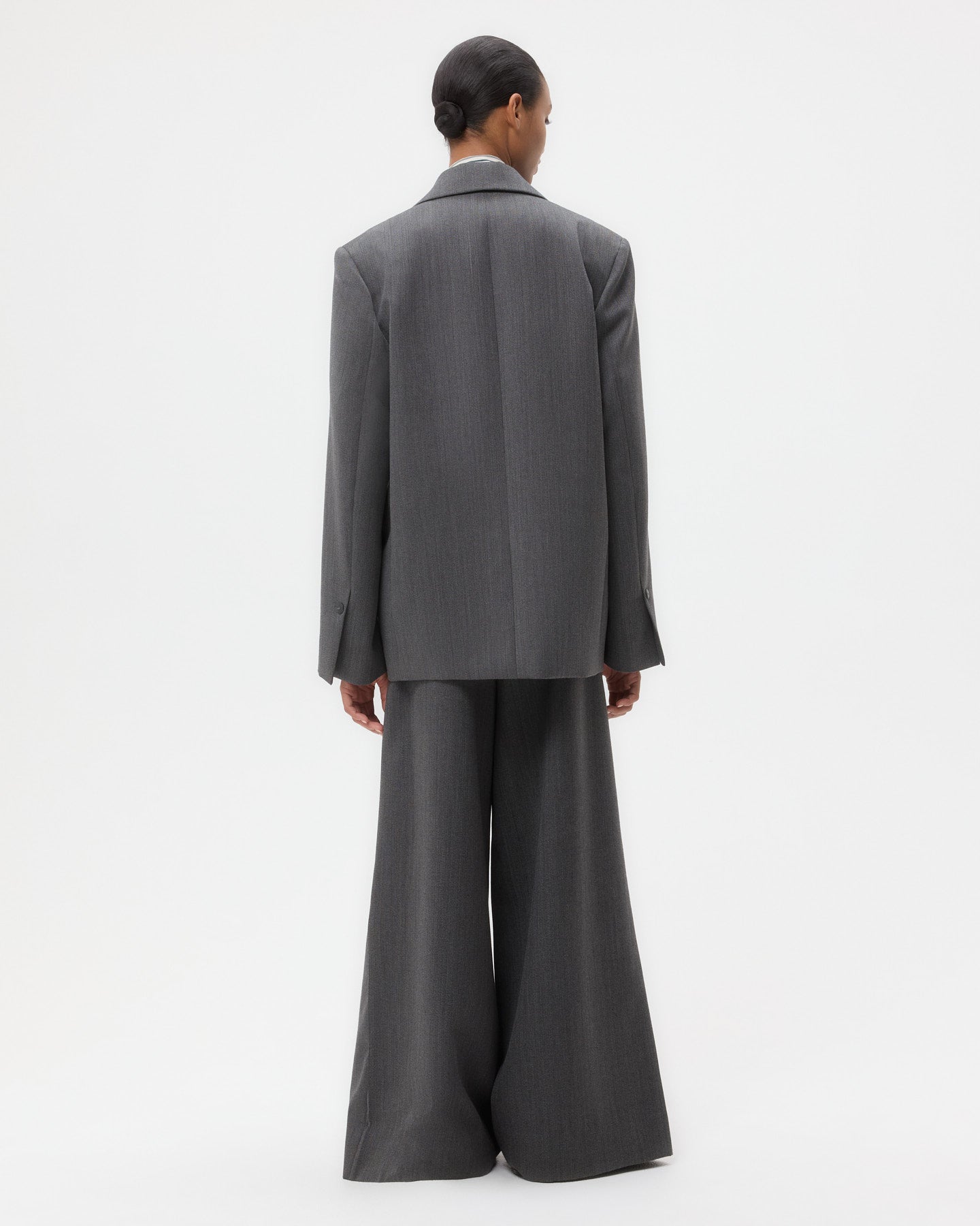 TWP Medium heather grey Jillian Blazer in Structured Wool Suiting view 5