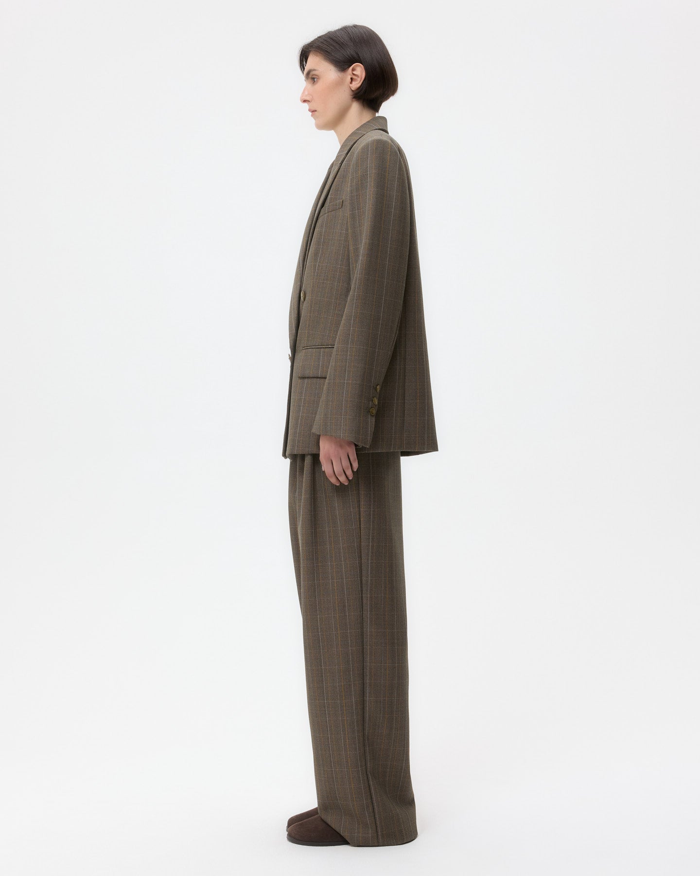 TWP Medium heather grey multi Harper Blazer in Stretch Wool view 3