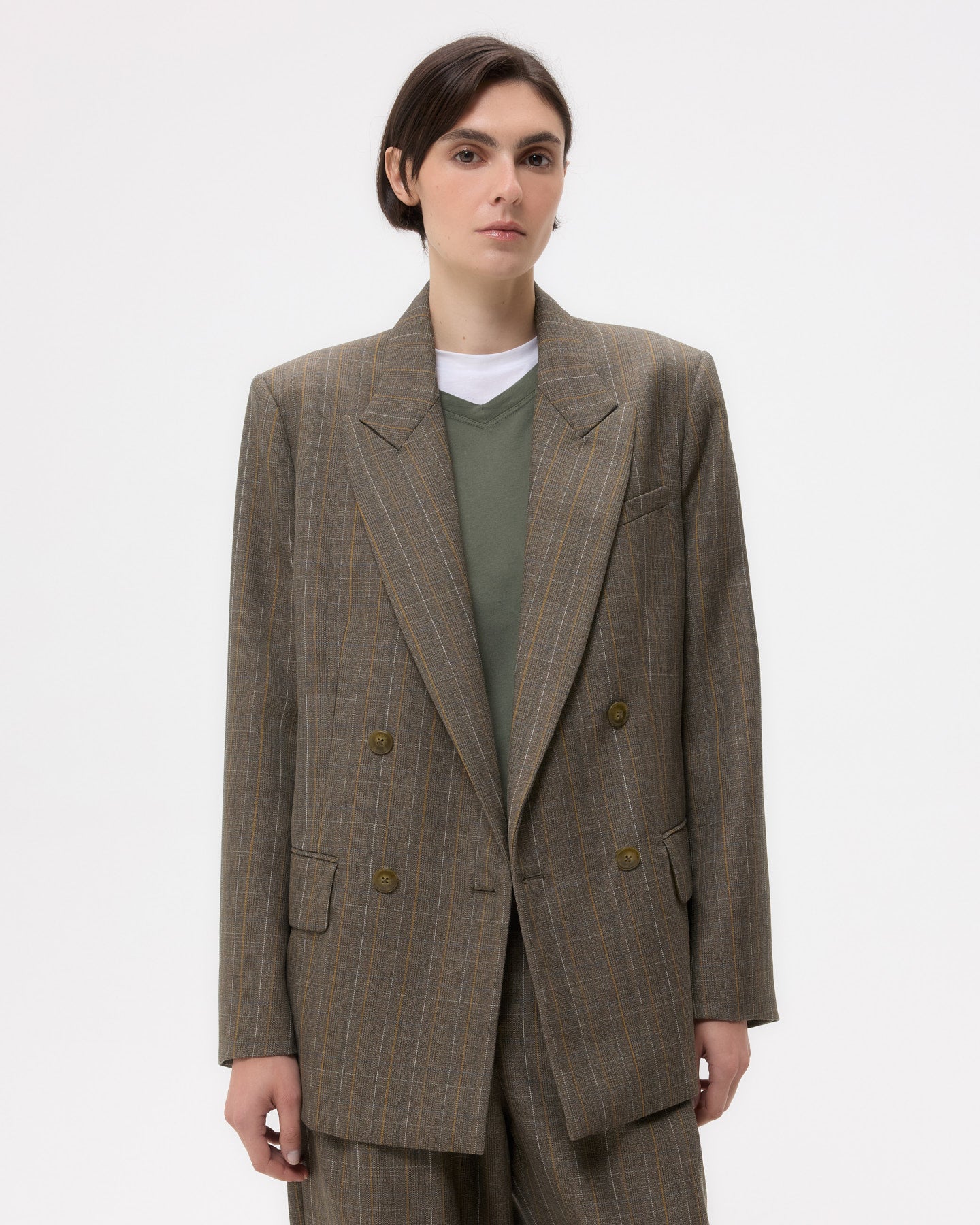 TWP Medium heather grey multi Harper Blazer in Stretch Wool view 4