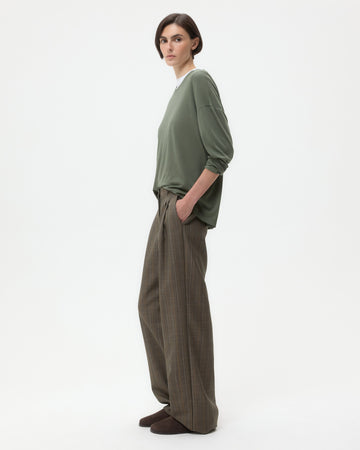 TWP Medium heather grey multi Sulli Pant in Stretch Wool view 3