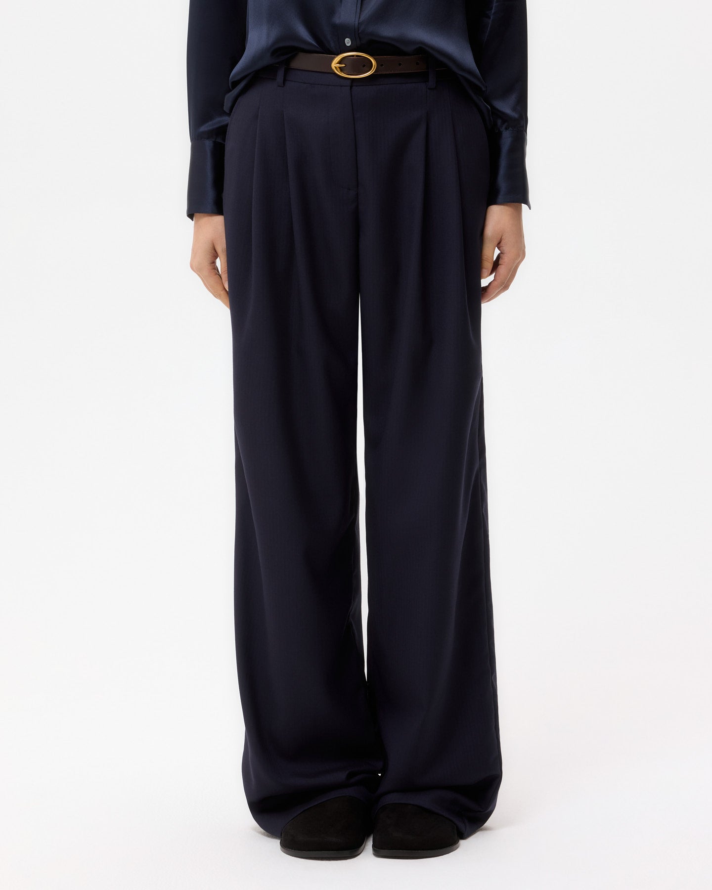 TWP Midnight Sulli Pant in Micro Herringbone Suiting view 2