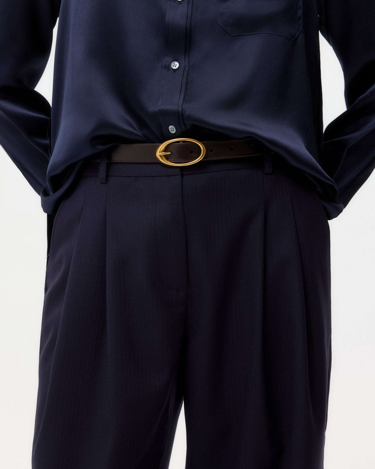 TWP Midnight Sulli Pant in Micro Herringbone Suiting view 3