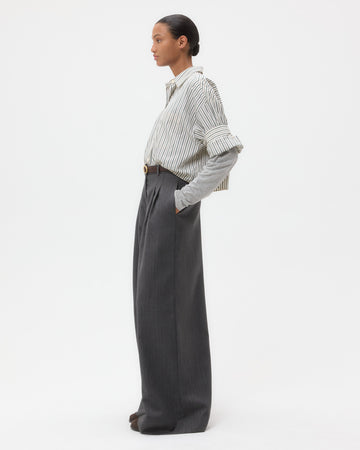 TWP Medium heather grey Avery Pant in Structured Wool Suiting view 3