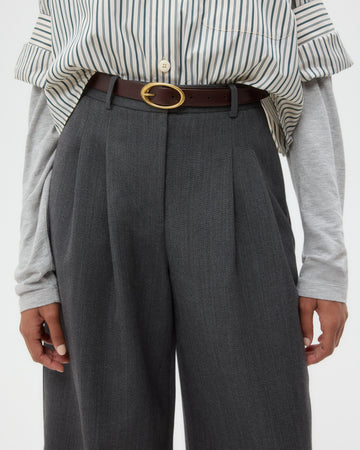 TWP Medium heather grey Avery Pant in Structured Wool Suiting view 4