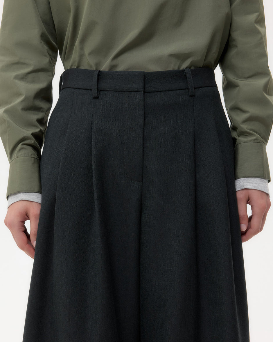 TWP Dark spruce Avery Pant in Structured Wool Suiting view 3