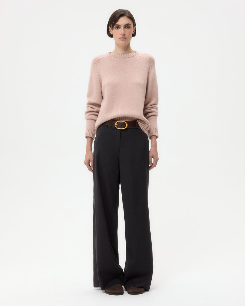 TWP Charcoal Downing Pant in Micro Herringbone Wool Suiting view 2