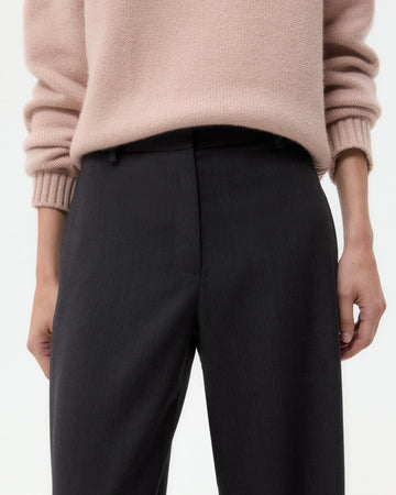 TWP Charcoal Downing Pant in Micro Herringbone Wool Suiting view 3