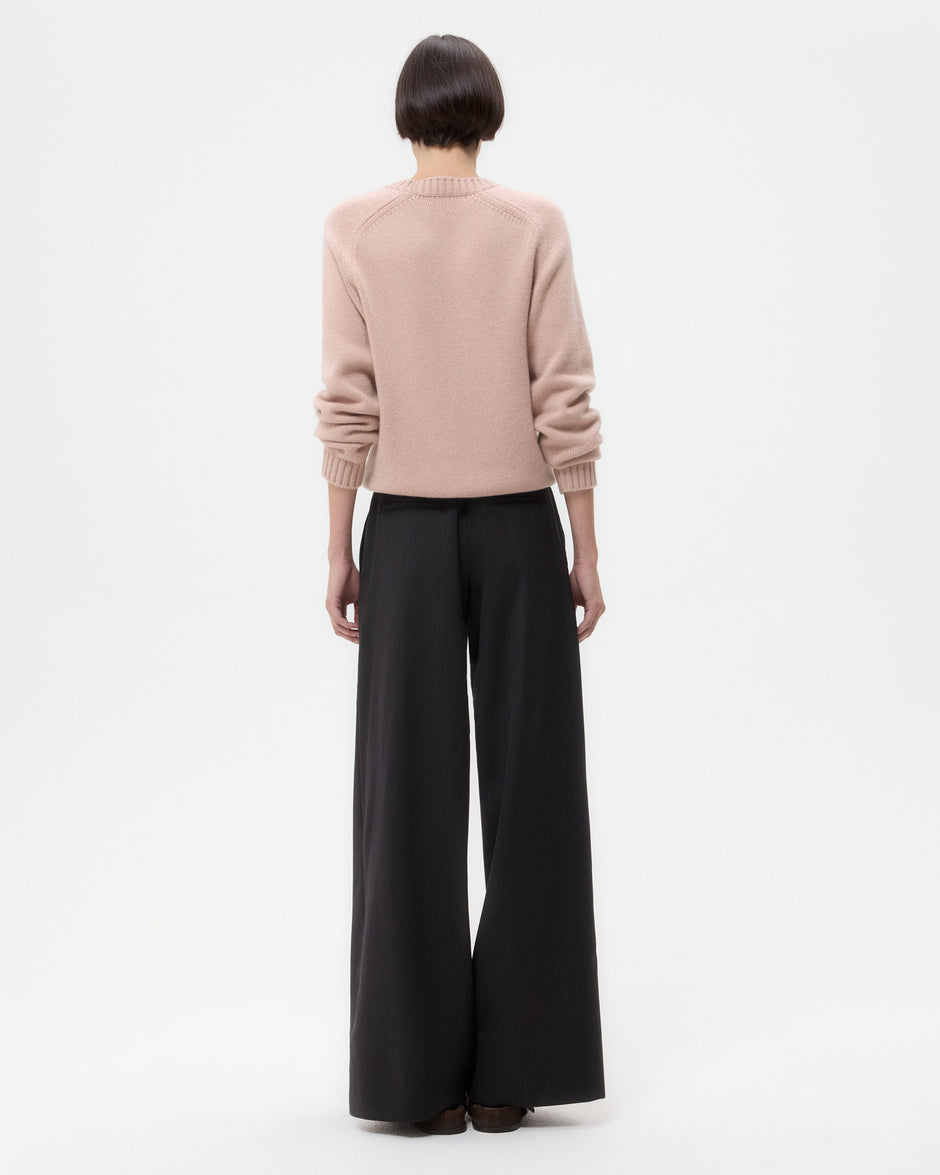 TWP Charcoal Downing Pant in Micro Herringbone Wool Suiting view 5