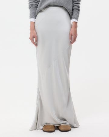 TWP Light grey My Endless Love Skirt in Shiny Satin view 1