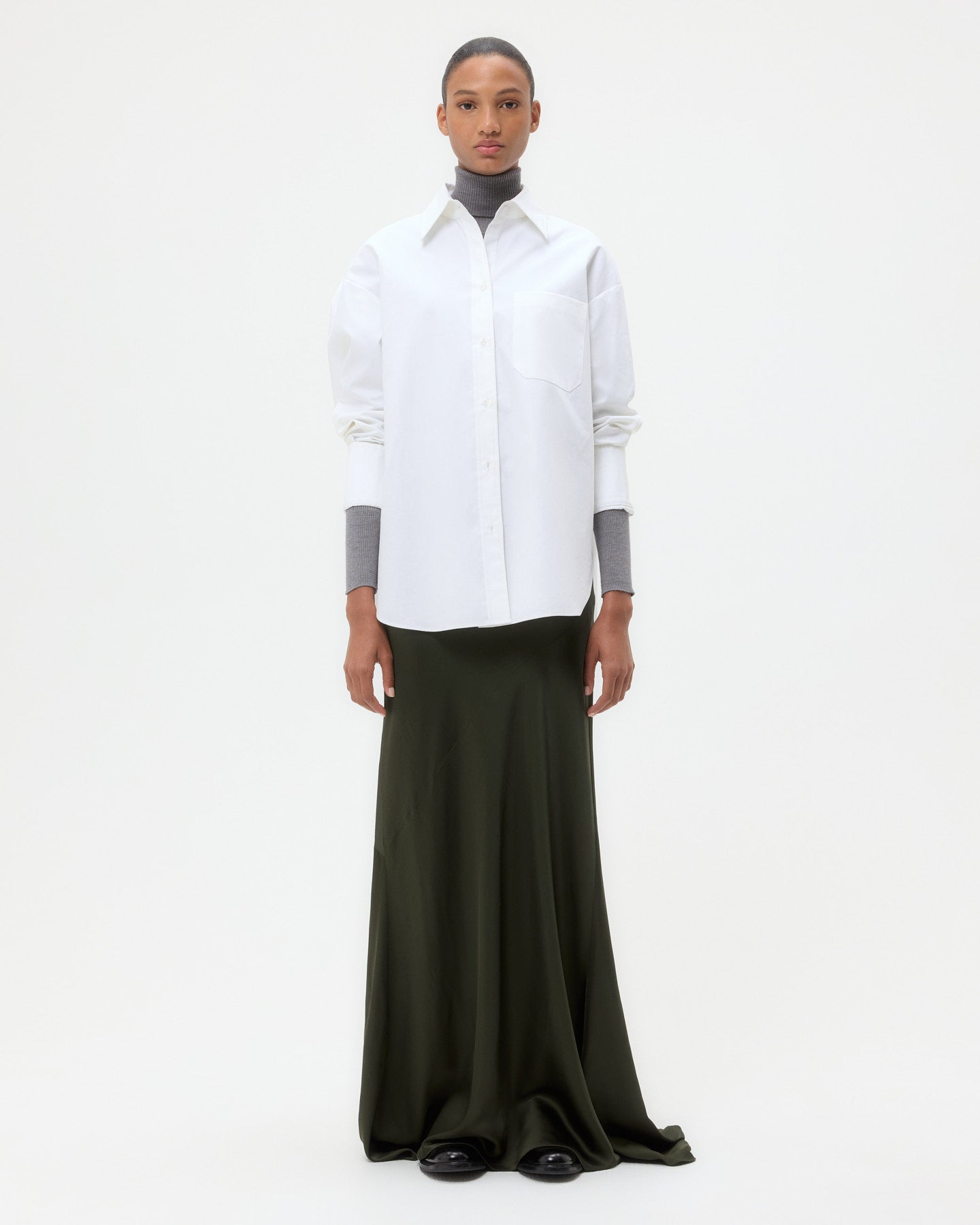 TWP White Big Joe Shirt in Super Compact Poplin view 1