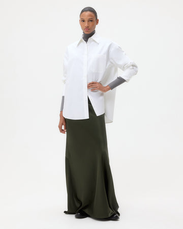 TWP White Big Joe Shirt in Super Compact Poplin view 3