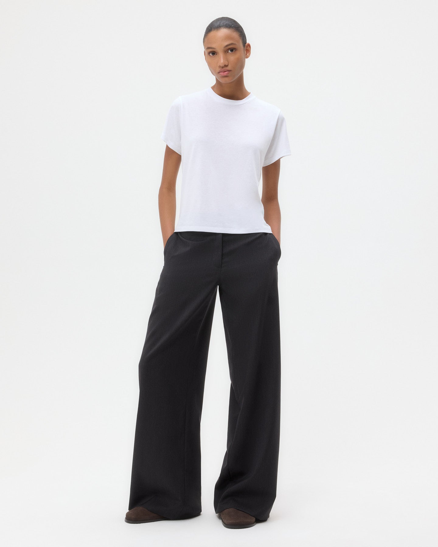 TWP White His Tee in Supima Cotton view 1