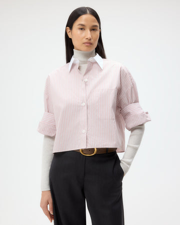 TWP Spanish villa/white Next Ex Shirt in Classic Barre Striped Cotton view 1