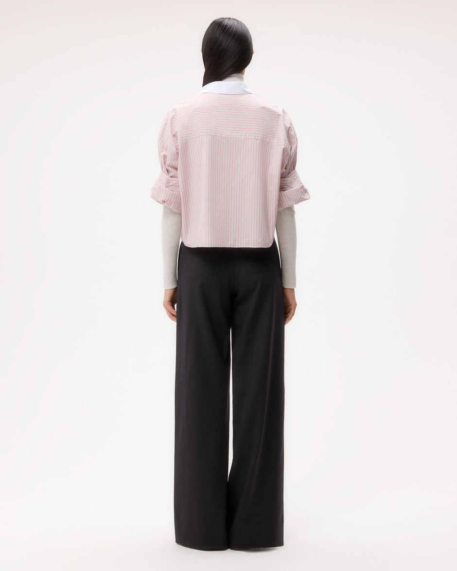 TWP Spanish villa/white Next Ex Shirt in Classic Barre Striped Cotton view 5