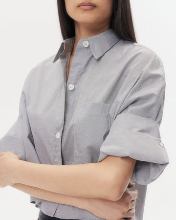 TWP White/black Next Ex Shirt in Micro Windowpane Check Cotton view 3