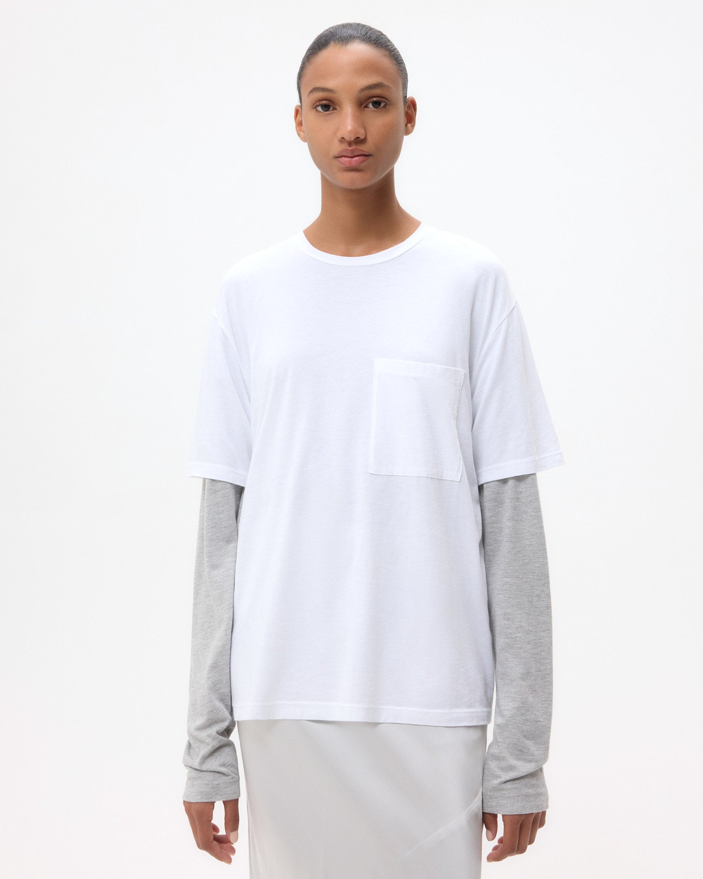 TWP White Big Boy Tee in Supima Cotton view 1