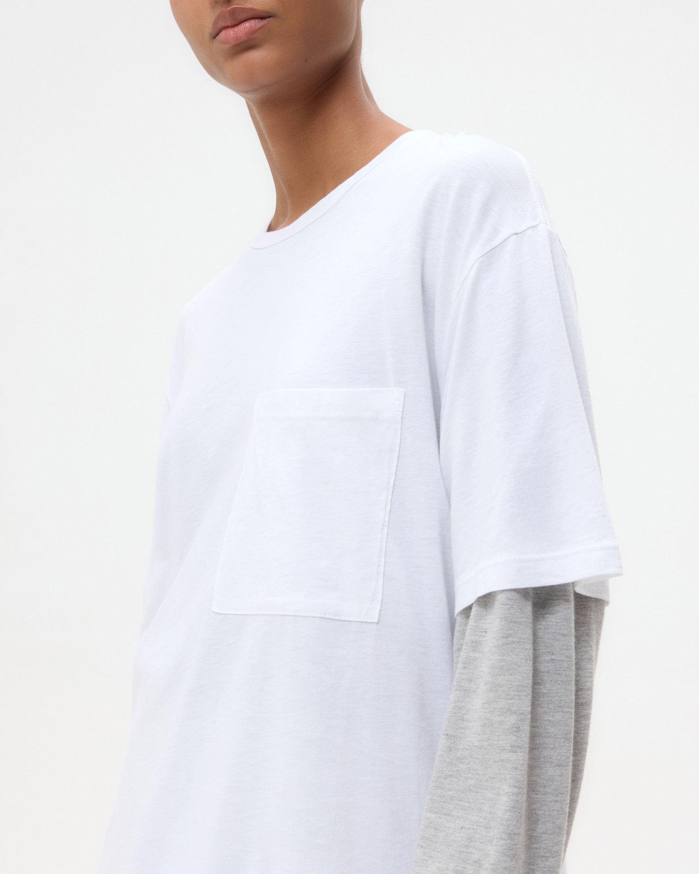 TWP White Big Boy Tee in Supima Cotton view 2