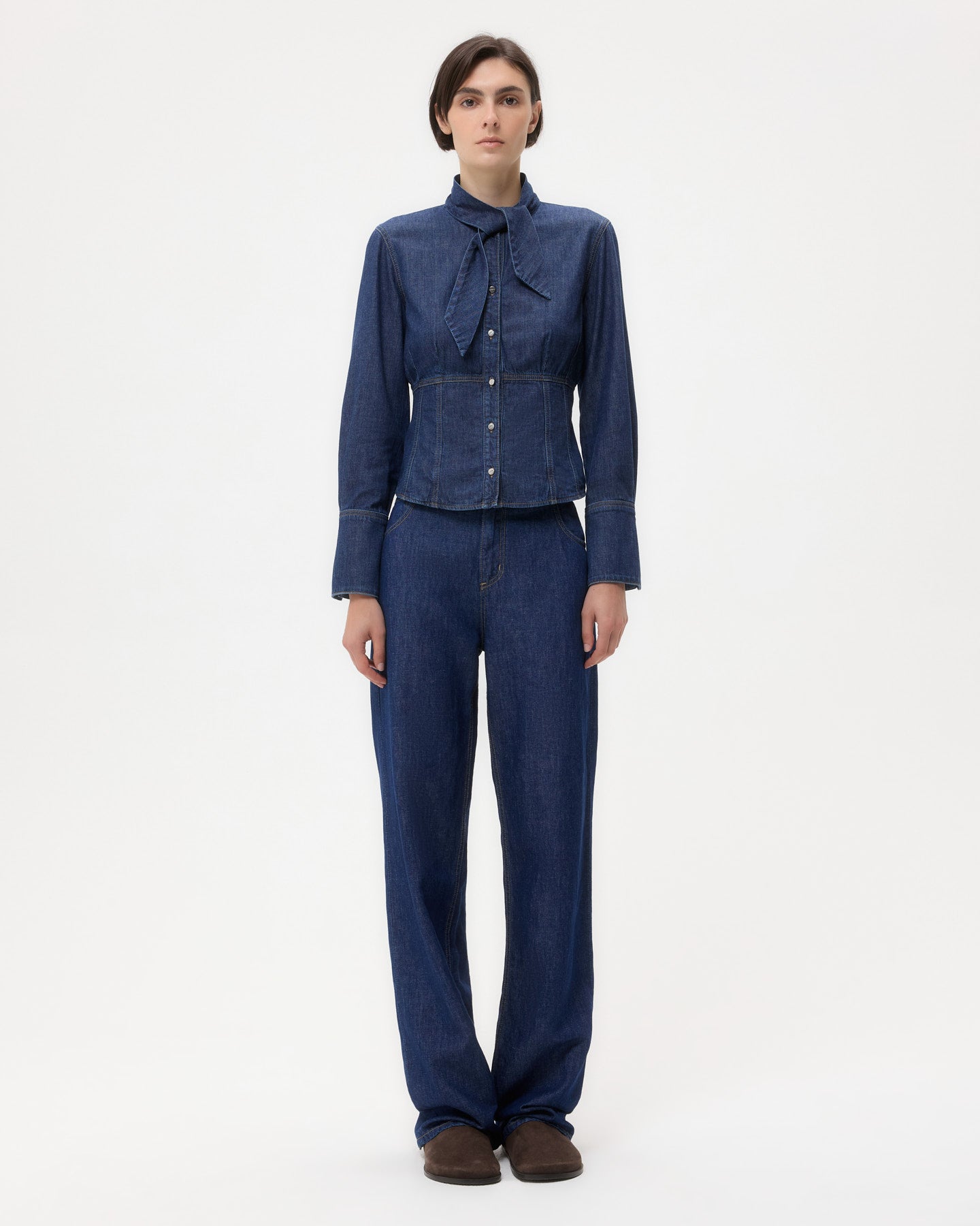 TWP Dark stone Fifi's Shirt in Denim view 6