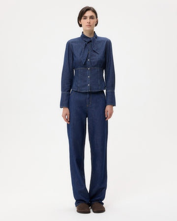 TWP Dark stone Fifi's Shirt in Denim view 6