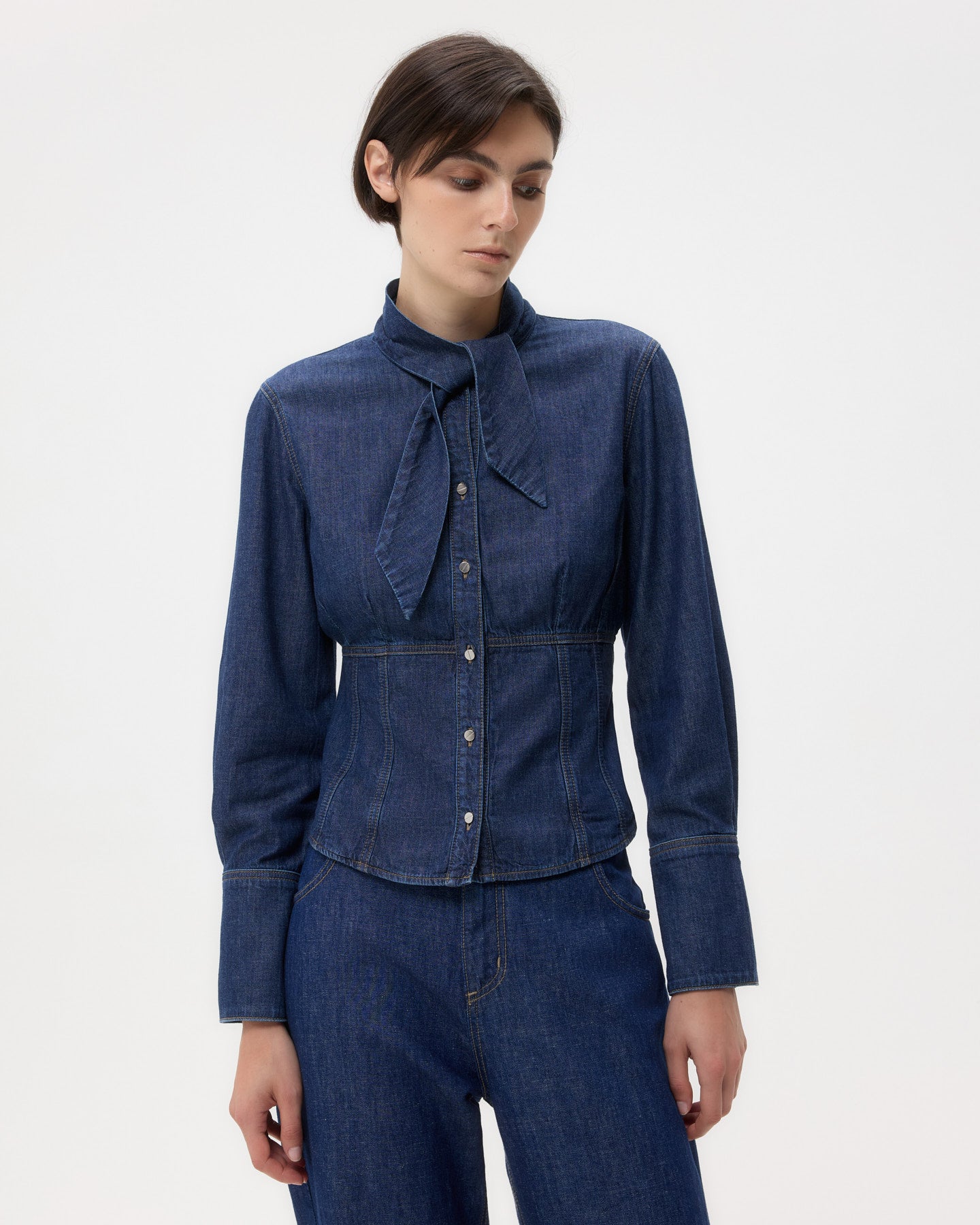 TWP Dark stone Fifi's Shirt in Denim view 1