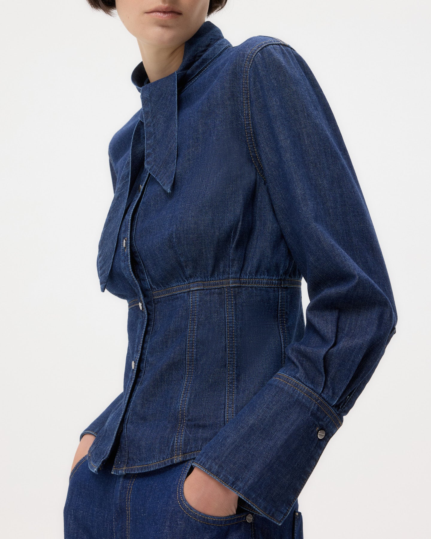 TWP Dark stone Fifi's Shirt in Denim view 2