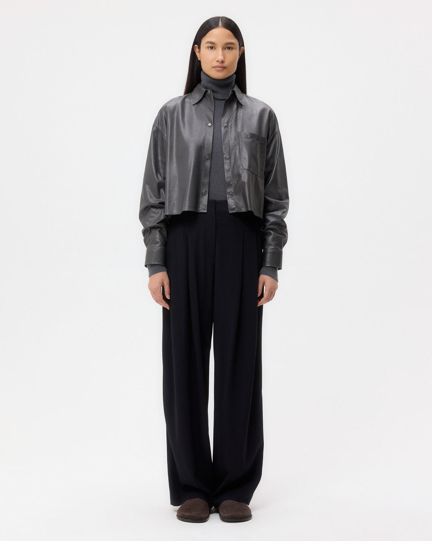 TWP Midnight Carrie's Trouser in Drapey Wool Crepe view 1
