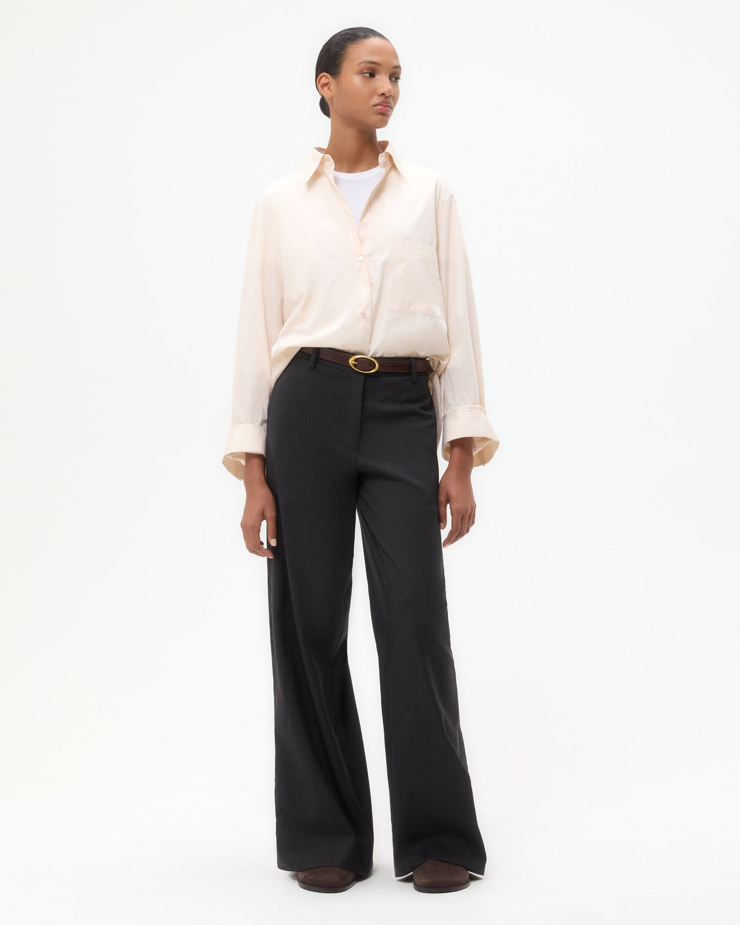 TWP Pink tint Next Morning Shirt in Superfine Cotton Shirting view 6