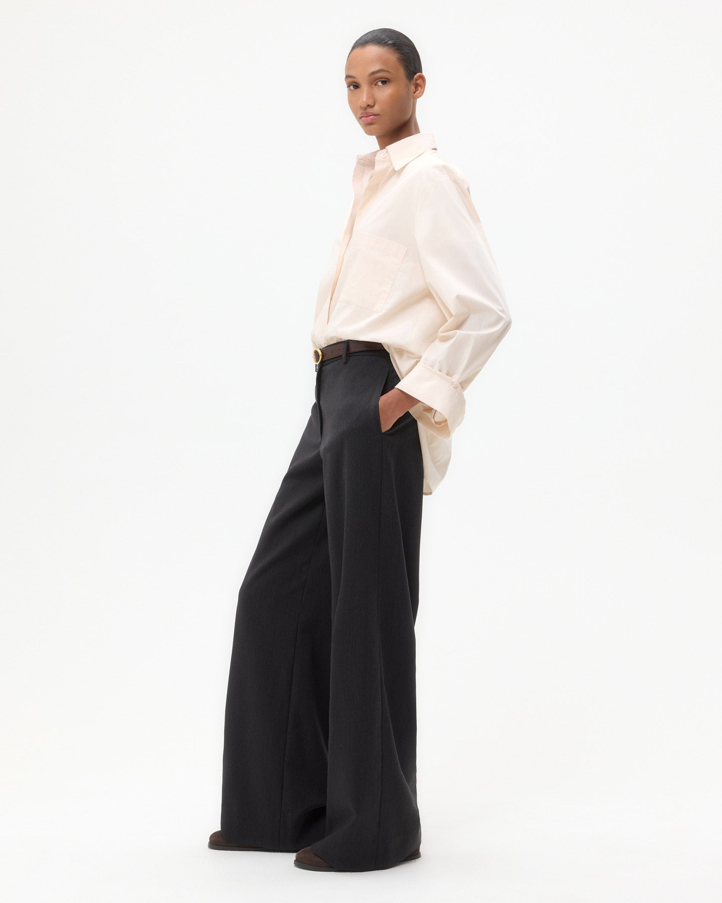 TWP Pink tint Next Morning Shirt in Superfine Cotton Shirting view 4