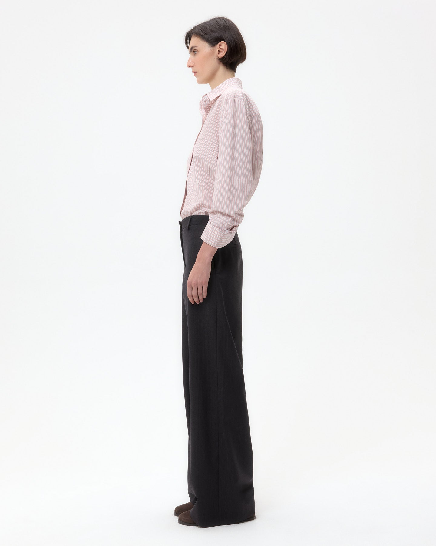 TWP Spanish villa/white Next Morning Shirt in Classic Barre Stripe Cotton view 4