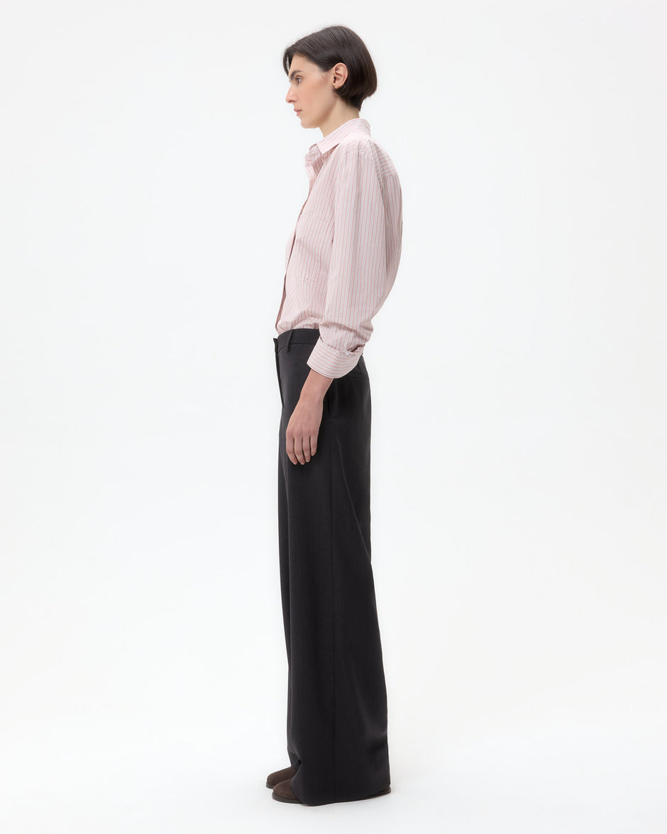 TWP Spanish villa/white Next Morning Shirt in Classic Barre Stripe Cotton view 4