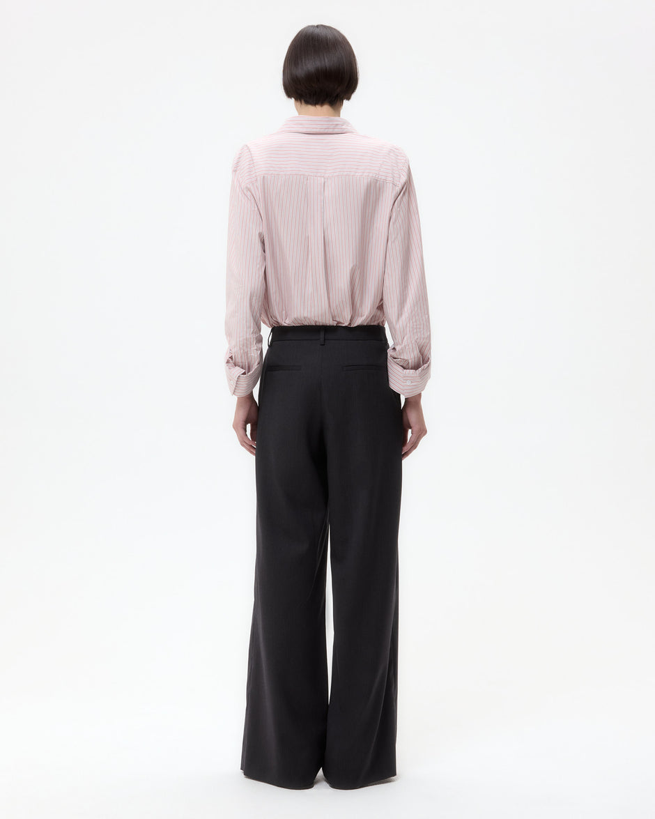 TWP Spanish villa/white Next Morning Shirt in Classic Barre Stripe Cotton view 5