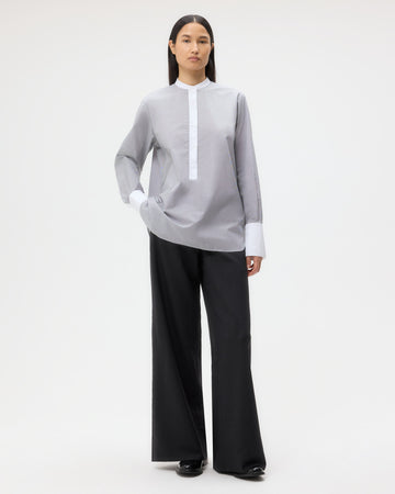 TWP White/black Simple Man Shirt in Micro Windowpane Check Cotton view 1