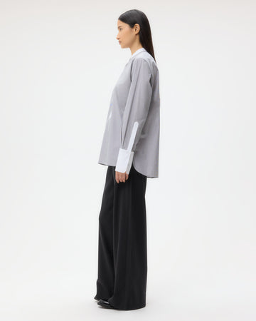 TWP White/black Simple Man Shirt in Micro Windowpane Check Cotton view 4