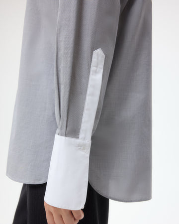 TWP White/black Simple Man Shirt in Micro Windowpane Check Cotton view 3