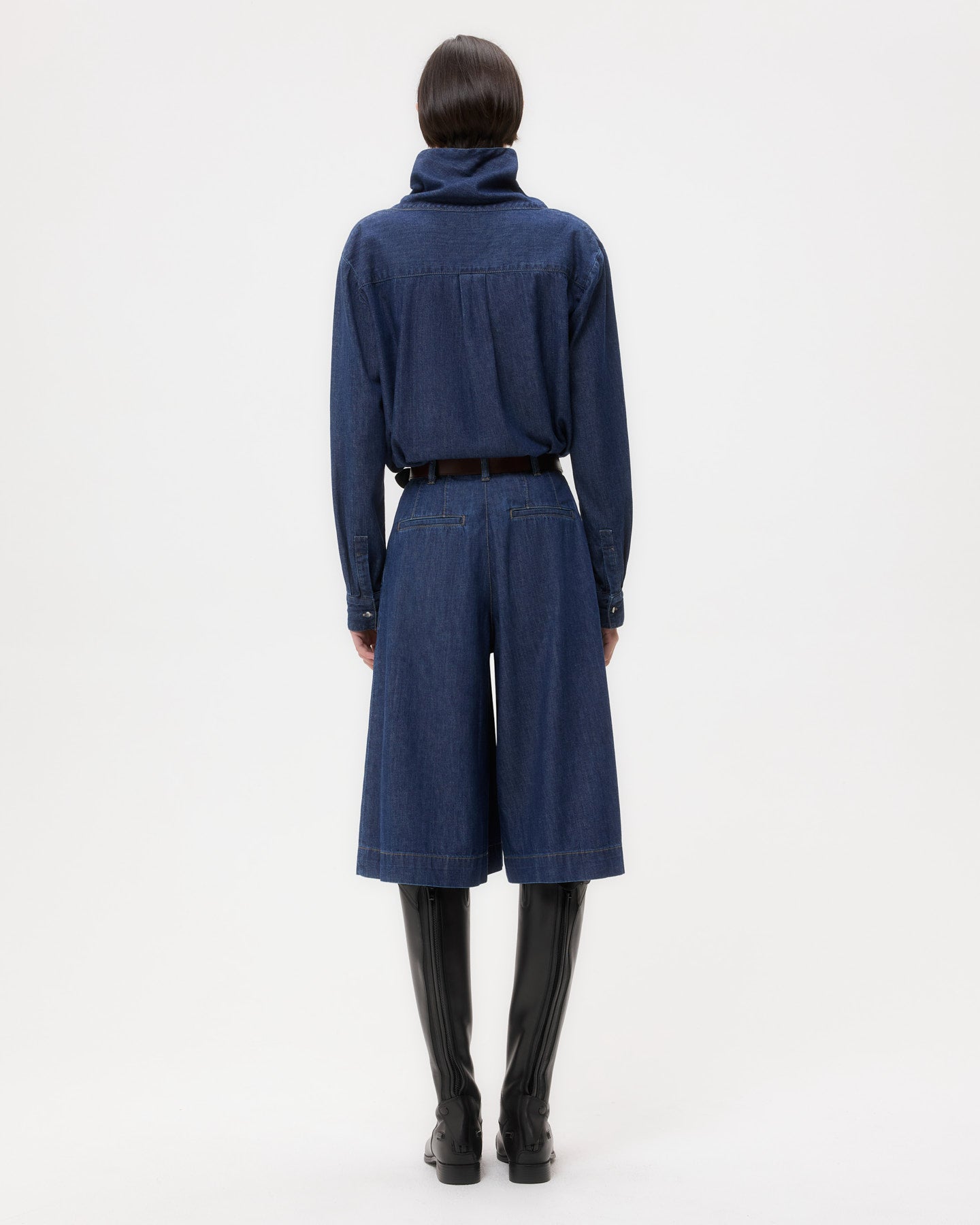TWP Dark stone My Maria Top in Shirting Denim view 6