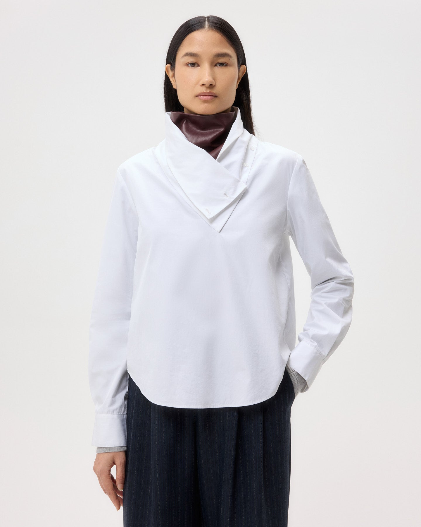 TWP White My Maria Top in Super Compact Poplin view 1