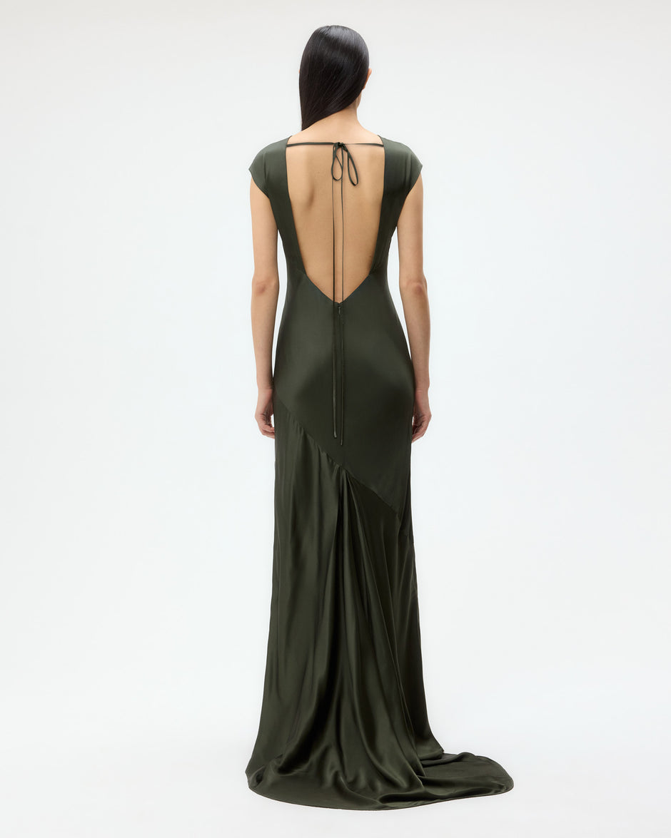 TWP Duffle bag Back to You Dress in Shiny Satin view 2