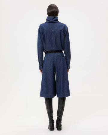 TWP Dark stone Steffens Short in Shirting Denim view 6