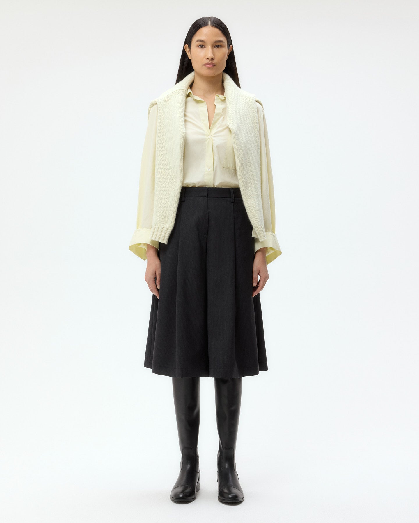 TWP Charcoal Steffens Short in Micro Herringbone Suiting view 7