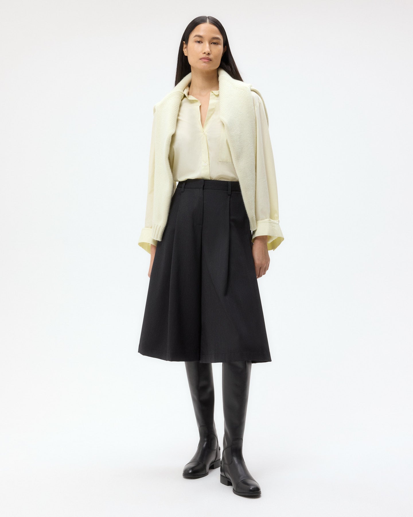 TWP Charcoal Steffens Short in Micro Herringbone Suiting view 4