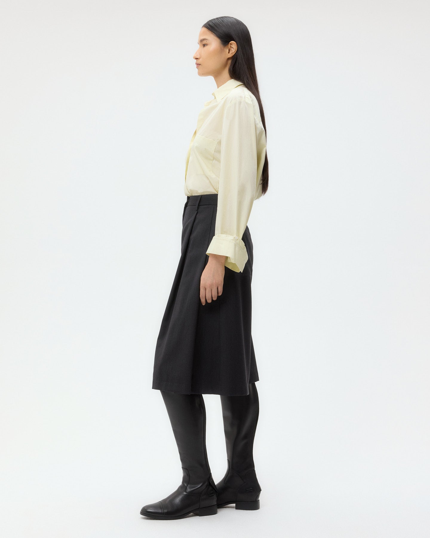 TWP Charcoal Steffens Short in Micro Herringbone Suiting view 5